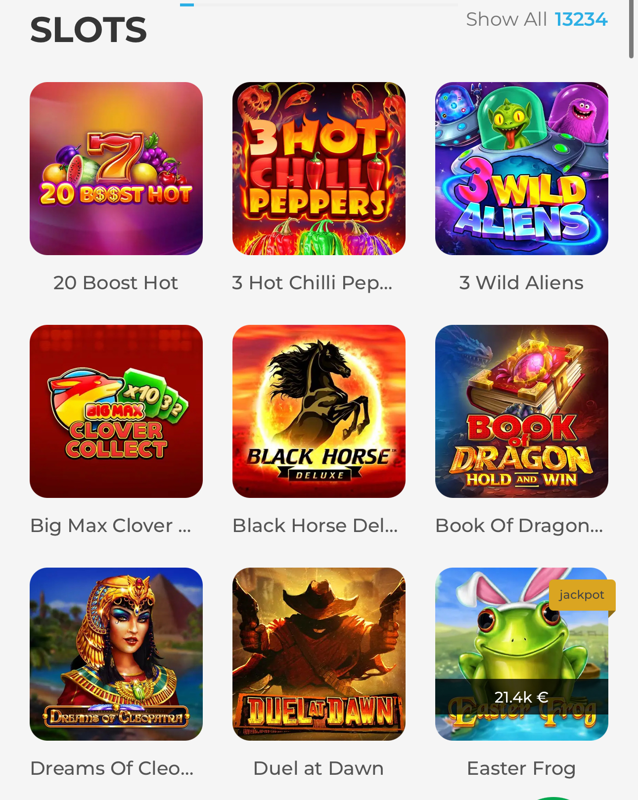Mobilversion av Wolfy Casino
